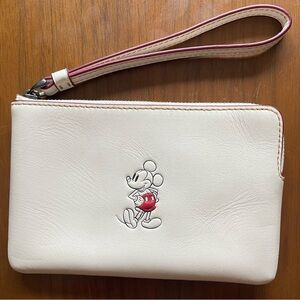 COACH Mickey Mouse Wristlet. Only carried once - Measures 6”L X 4”H